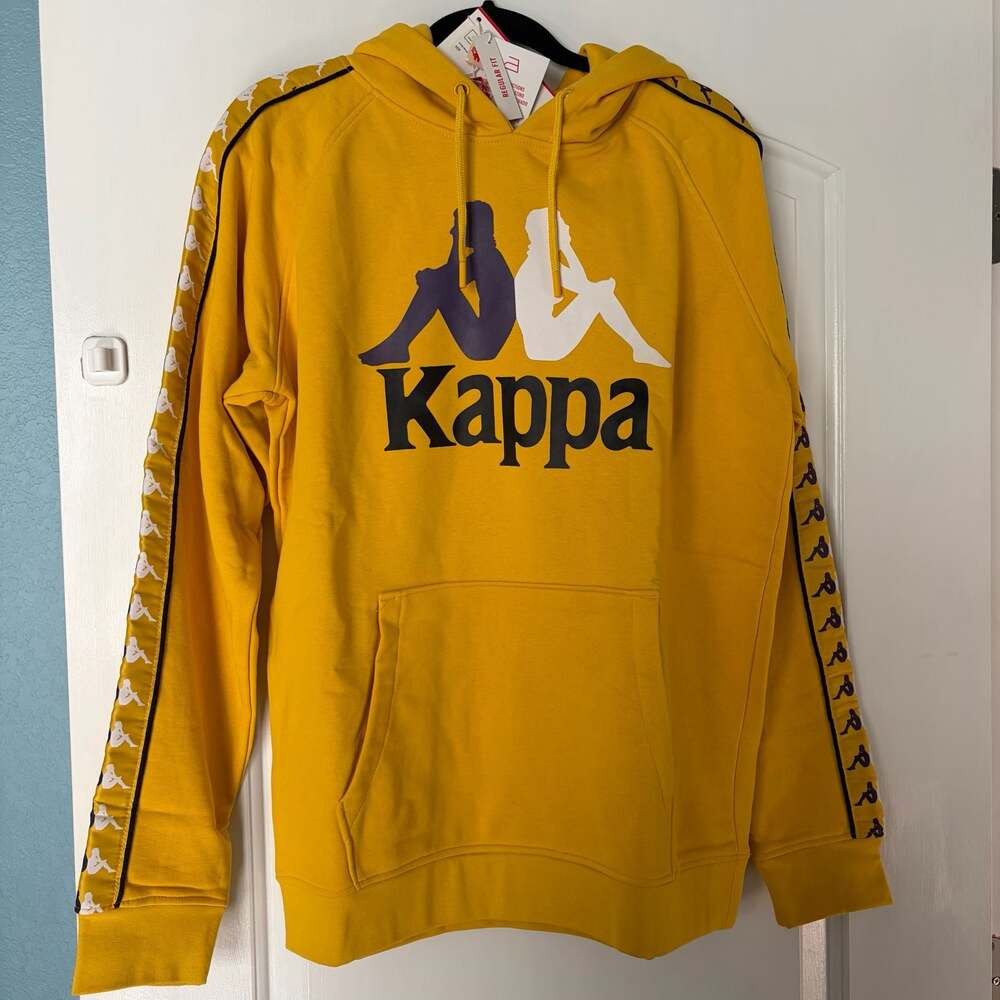 Kappa 222 Banda Dunnie Hoodie Yellow Size Large